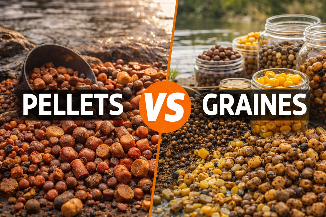 Pellets ou graines pour la carpe : que choisir selon la saison et le type d’eau ?