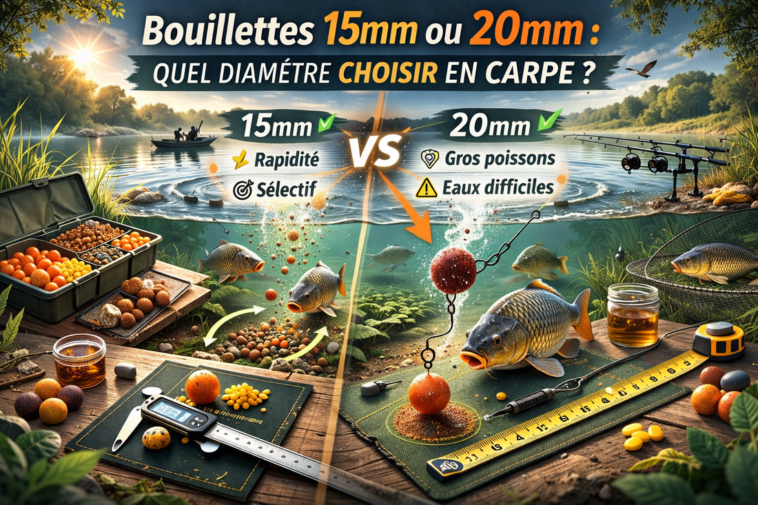Bouillettes 15mm ou 20mm : quel diamètre choisir pour la pêche de la carpe ?
